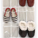Simple Houseware 24 Pockets - Crystal Clear Over The Door Hanging Shoe Organizer, Gray (64'' x 19'')