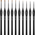 Golden Maple Detail Paint Brushes Set 10pcs Miniature Brushes for Fine Detailing & Art Painting - Acrylic, Watercolor, Oil, Models