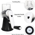 Cambom Rotary Cheese Grater Hand Crank Cheese Shredder for Fresh Cheese, Vegetable, Nuts,Non-slip Suction Base, Free Cleaning Brush Three Blades, Black