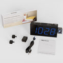 Digital Projection Alarm Clocks for Bedrooms - Large LED Display, 180° Rotatable Projector, 5-Level Dimmer,USB Charger,Battery Backup,Loud Dual Alarms for Kids Elderly,Heavy Sleepers,Snooze,12/24H,DST