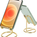 Cell Phone Stand for Desk, Cute Metal Gold Cell Phone Stand Holder Desk Accessories, Compatible with All Mobile Phones, iPhone, iPad