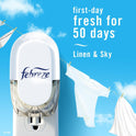 Febreze Plug In Air Freshener, Odor-Fighting Scented Oil Refill, Air Fresheners for Home and Bathroom and Kitchen, Long Lasting for Strong Odors, Linen & Sky Scent, 0.87oz Refills, 3 Count (Pack of 1)