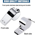 3 Pcs Whistle,Stainless Steel Sports Whistle with Lanyard for Coaches Referees Emergency Outdoor Sports