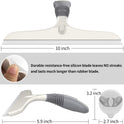 MR.SIGA Multi-Purpose Silicon Squeegee for Window, Glass, Shower Door, Car Windshield, Heavy Duty Window Scrubber, Includes Suction Hook, 10 inch, White & Gray, 1 Pack