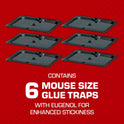 Tomcat Glue Traps Mouse Size with Eugenol for Enhanced Stickiness for Mice, Cockroaches, and Spiders, 6 Traps