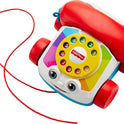 Fisher-Price Toddler Pull Toy Chatter Telephone Pretend Phone with Rotary Dial and Wheels for Walking Play Ages 1+ years