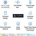 TP-Link Tapo Matter Supported Smart Plug Mini, Compact Design, 15A/1800W Max, Super Easy Setup, Works with Apple Home, Alexa & Google Home, UL Certified, 2.4G Wi-Fi Only, White, Tapo P125M(3-Pack)