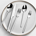 KINGSTONE Silverware Set, 20 Piece Flatware Cutlery Set for 4, 18/10 Stainless Steel Silverware Mirror Polished Dishwasher Safe for Home, Restaurant, Wedding, Party(Silver, 20 pieces for 4)