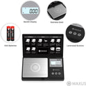 MAXUS Digital Pocket Gram Scale 500g x 0.01g High Precision with Tray, Weighs Small Food, Jewelry, Ounces, Grains, LCD Display, Tare Function