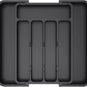 Lifewit Silverware Drawer Organizer, Expandable Utensil Tray for Kitchen, BPA Free Flatware and Cutlery Holder, Adjustable Plastic Storage for Spoons Forks Knives, 8.5"-14.1" x 12.1", Black