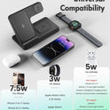 Wireless Charger iPhone Charging Station: 3 in 1 Charger Stand Multiple Devices for Apple - iPhone 17 16e 16 15 14 Pro Max 13 12 11 - Watch 10 9 8 7 6 5 4 3 2 SE and Ultra Series - Airpods 4 3 Pro