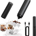 CIRCLE JOY Rechargeable Milk Frother Hanheld, Dual Coil Whisk Head Electric Coffee Frother, Portable Hand Frother Wand Drink Mixer for Matcha Lattes Cappuccino, Kitchen Gifts, Black