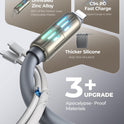 LISEN USB C to Lightning Cable, 240W 4 in 1 Charging Cable 6.6FT, Chubby USB A/C to C/Lightning with Light for iPhone Air 17 16 15 14 Pro/MacBook/iPad/Samsung/Switch 2, Multi Chargers for All Devices