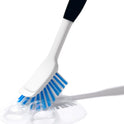 OXO Good Grips Dish Brush, Nylon Bristles with Built-in Scraper, Safe for Non-Stick Cookware, Non-Slip Handle, Dishwasher Safe