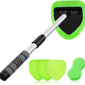 XINDELL 24-inch Windshield Cleaner Tool – Upgrade Large Head Car Interior&Exterior Window Cleaning Kit with Extendable Handle & 4 Microfiber Pads, Auto Wiper Brush for Car, Trucks, SUVs, RVs & Home