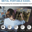 Art Easel Stand for Painting and Sign - RRFTOK Aluminum 66 Inch Metal Tripod Adjustable Portable Easels for Display - Canvas Stand for Table Top Floor Drawing for Artists Adult Holder or Teen