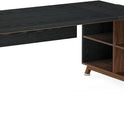 Tribesigns 78.7-Inch Executive Desk, L-Shaped Desk with 55-Inch Cabinet, Large Office Desk with Storage Shelves, Modern Computer Desk for Home Office, Black & Walnut