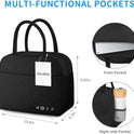 DALINDA Lunch Bag Lunch Box for Women Men Reusable Insulated Lunch Bags,Water-Resistant Cute Cooler Lunch Tote Bag, Large Capacity for Work Travel Picnic,Black