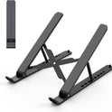 Laptop Stand for Desk, Adjustable Laptop Riser ABS+Silicone Foldable Portable Notebook Holder, Ventilated Cooling Notebook Mount Computer Stand for 10-15.6” Laptops,Tablets-Black