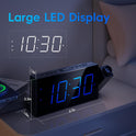 Digital Projection Alarm Clocks for Bedrooms - Large LED Display, 180° Rotatable Projector, 5-Level Dimmer,USB Charger,Battery Backup,Loud Dual Alarms for Kids Elderly,Heavy Sleepers,Snooze,12/24H,DST