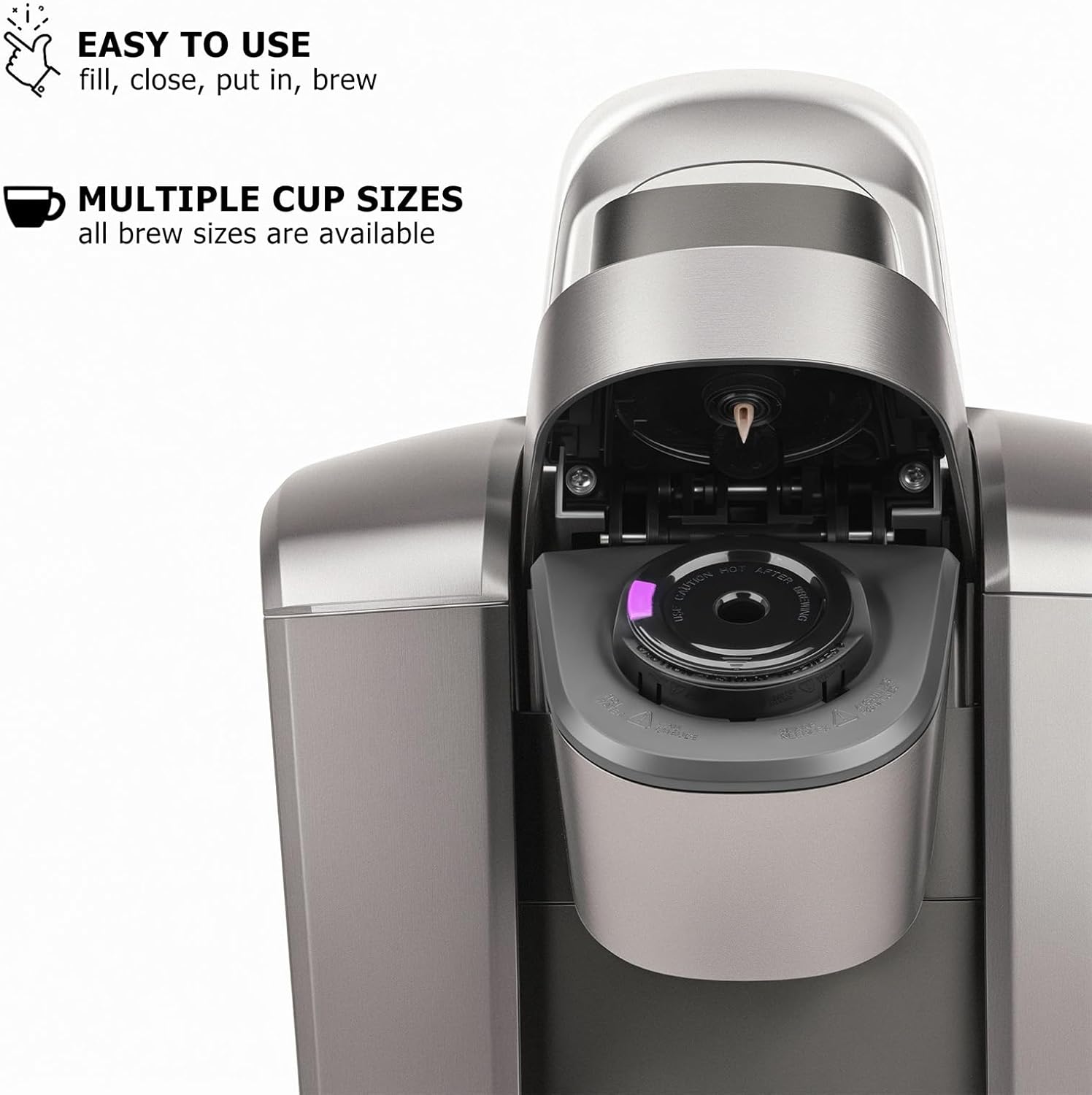 Reusable K Cups for Keurig K Elite, K Classic, K Compact, K Latte, K Duo and All 2.0 & 1.0 Coffee Makers, 2 Pack K Cup Coffee Filters - Black