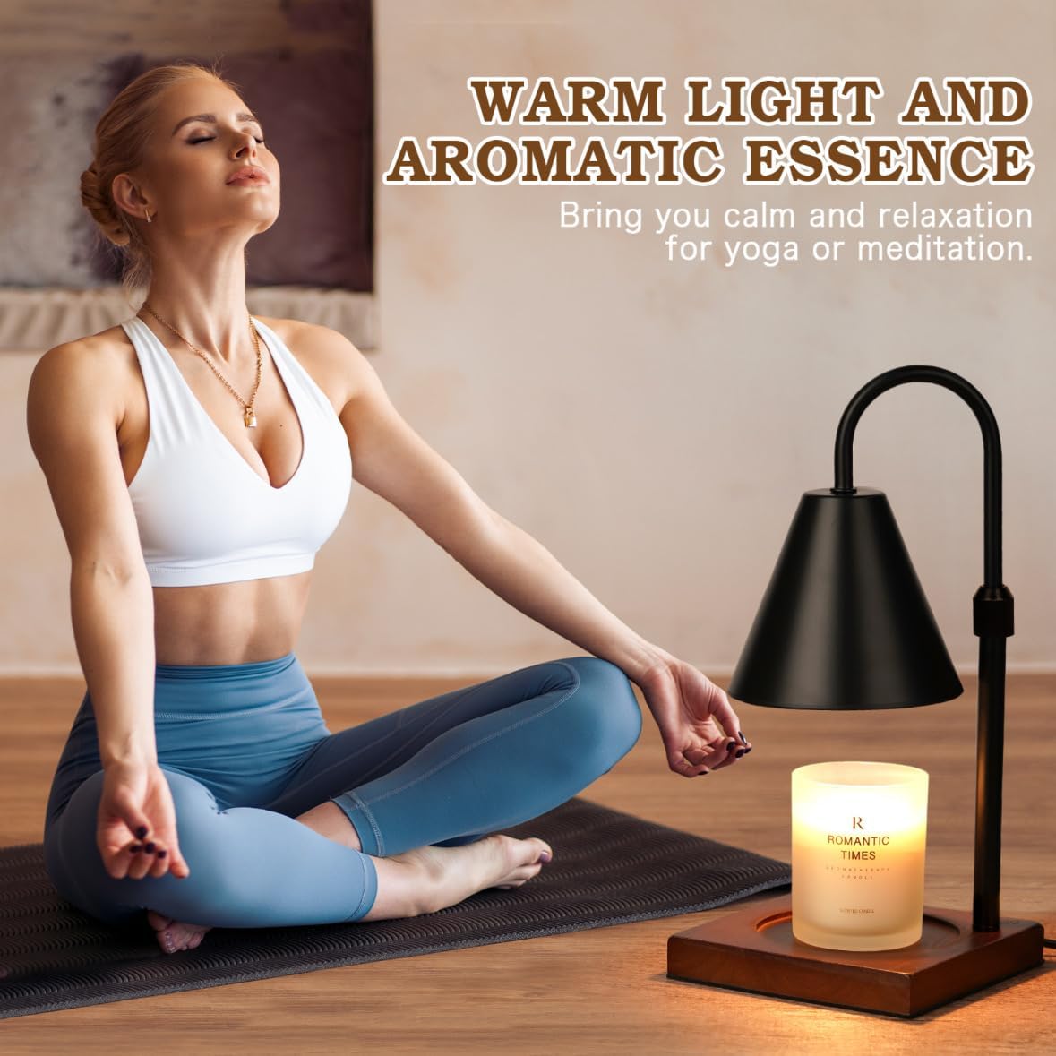 Modern Candle Warmer Lamp with Timer, Dimmable Candle Lamp Warmer, Men Women Christmas Birthday Gifts, Black Candle Warmer, Adjustable Candle Light Warmer, Cozy Living Room Bedroom Home Decor