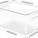 YIHONG 6 Pack Clear Pantry Organizer Bins, Plastic Containers with Handle for Kitchen,Freezer,Cabinet,Closet,Bathroom Under Sink Storage