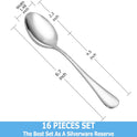 Teaspoon Set,16 Piece 6.7" Spoons Silverware, Premium Food Grade Stainless Steel Tea Spoons, Durable Small Spoon, Good Teaspoons, Kitchen Dessert Spoon Set, Mirror Finish & Dishwasher Safe