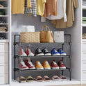 Kitsure Shoe Rack for Closet, Sturdy Shoe Storage for Entryway, Space-Saving Shoe Rack Small and Shoe Shelf, 27.6" Wide, Black