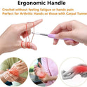 Yarniss Crochet Hooks,14 Size Crochet Set 2mm(B)-10mm(N), Ergonomic Crochet Hooks Set with Case for Beginner,Long Crochet Needles