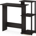 Furinno EFFICIENT Desk, Gaming Desk, with 3 Open Side Shelves, Laptop Notebook Computer Desk,Office Desk for Home Office, Study Room, Dorm, Espresso