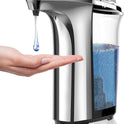 Automatic Soap Dispenser, Touchless Dish Soap Dispenser 17oz/500ml with Infrared Sensor, 5 Adjustable Soap Levels, Liquid Dispenser for Bathroom Kitchen (Silver)