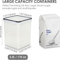Vtopmart 4 PCS Large Food Storage Containers 5.2L / 175oz, 4 Pieces BPA Free Plastic Airtight Canisters for Flour, Sugar, Baking Supplies, Rice with Lids, 4 Measuring Cups and 24 Labels, Black