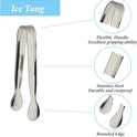 6PCS Ice Tongs Mini Sugar Tongs 4.25Inch Stainless Steel Kitchen Utensils Set,Small Serving Tong and Tiny Kitchen Tong for Appetizers,Tea Party, Coffee Bar, Desserts by Sunenlyst (Silver)