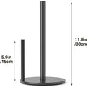 Paper Towel Holder Black, Premium Stainless Steel Kitchen Roll Dispenser, Countertop Roll Organizer with Weighted Base