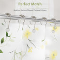 Amazer Shower Curtain Hooks, Decorative Rust Proof Stainless Steel Shower Curtain Hooks for Bathroom Shower Rods Set of 12, Polished Nickel