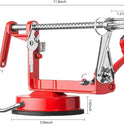 Apple Peeler Corer, Long lasting Chrome Cast Magnesium Alloy Apple Peeler Slicer Corer with Stainless Steel Blades and Powerful Suction Base for Apples and Potato(Red)