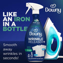 Downy Wrinkle Releaser Spray All In One Wrinkle Release Spray Travel Size, Odor Eliminator, Static Remover Fabric Refresher & Ironing Aid for Clothes 3 Fl Oz (Pack of 2), Crisp Linen Scent