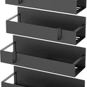 Metal 4 Pack Magnetic Spice Storage Rack Organizer for Refrigerator and Oven, Black Fridge Organizers and Storage