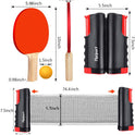 FBSPORT Ping Pong Paddle Set, Portable Table Tennis Set with Retractable Net,Rackets,Balls and Carry Bag for Indoor/Outdoor Games