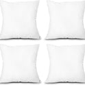 EDOW Throw Pillow Inserts, Set of 4 Lightweight Down Alternative Polyester Pillow, Couch Cushion, Sham Stuffer, Machine Washable. (White, 18x18)