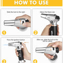 TBTEEK Butane Torch, Kitchen Torch Cooking Torch with Safety Lock & Adjustable Flame for Cooking, BBQ, Baking, Brulee, Creme, DIY Soldering(Butane Not Included)
