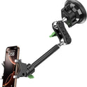 MAGIC JOHN Car Phone Holder, Ultra-Durable Mteal Phone Holders for Your Car, 360° Rotation Cell Phone Car Mount for Windshield, Suction Cup Car Phone Mount for iPhone Samsung All Smartphone