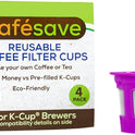 Perfect Pod 1-Stream Cafe Save Reusable K Cup Pod Coffee Filters - Refillable Coffee Pod Capsules with Built-In, Integrated Mesh Strainer for use with Keurig & Select Single Cup Coffee Makers, 4-Pack