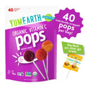 YumEarth Organic Vitamin C Pops Variety Pack, 40 Fruit Flavored Favorites Lollipops, Allergy Friendly, Gluten Free, Non-GMO, Vegan, No Artificial Dyes