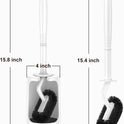 HAMITOR Toilet Bowl Brush Holder Set: Curved Design with Holder for Deep Cleaning Under Rim - Compact Hidden Scrubber for Small Space - Modern RV Bathroom Accessories - White