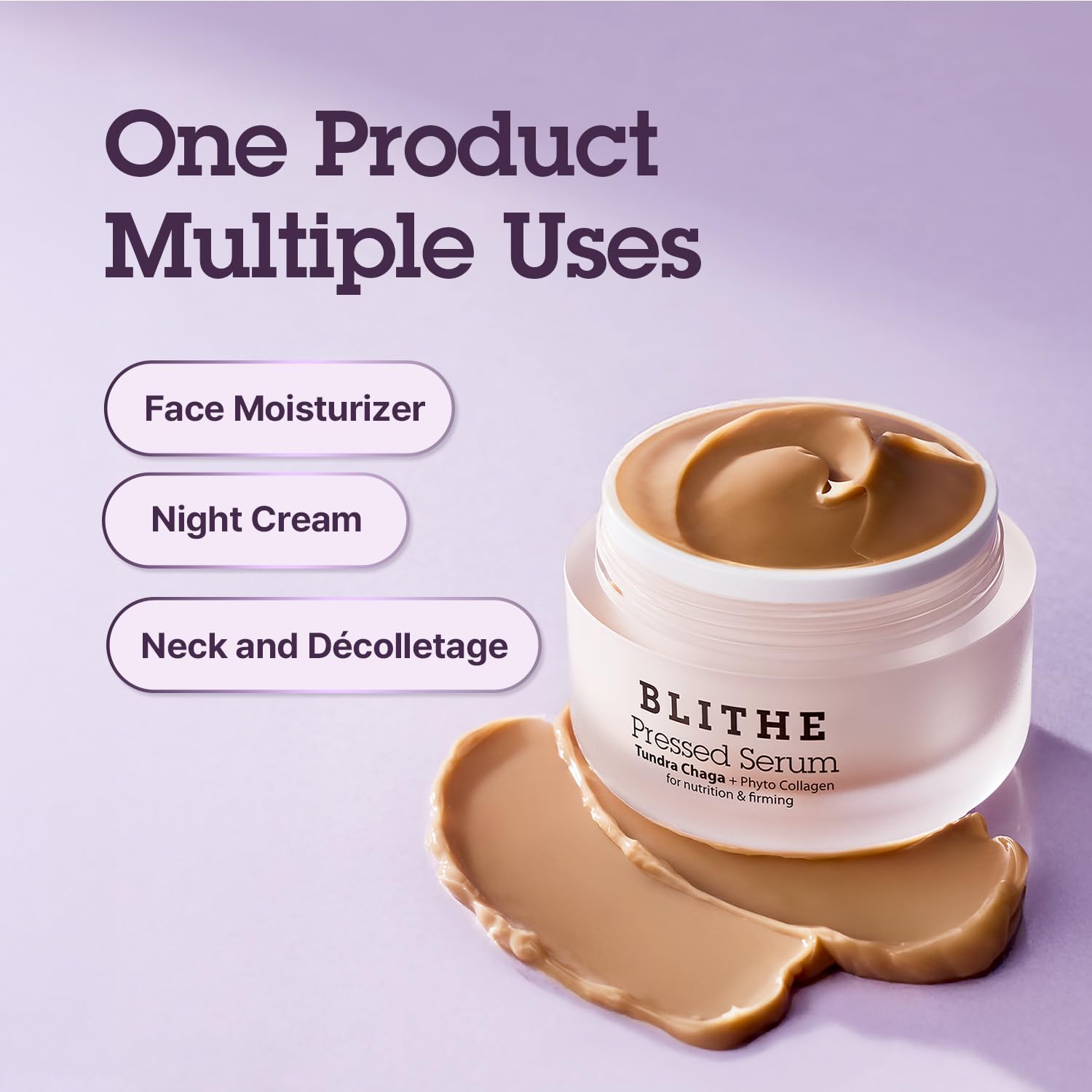 BLITHE Pressed Serum Chaga Mushroom - Advanced Skin Tightening Cream for Face, Face Tightening and Lifting Formula for a Natural Face Lift 0.91 fl oz