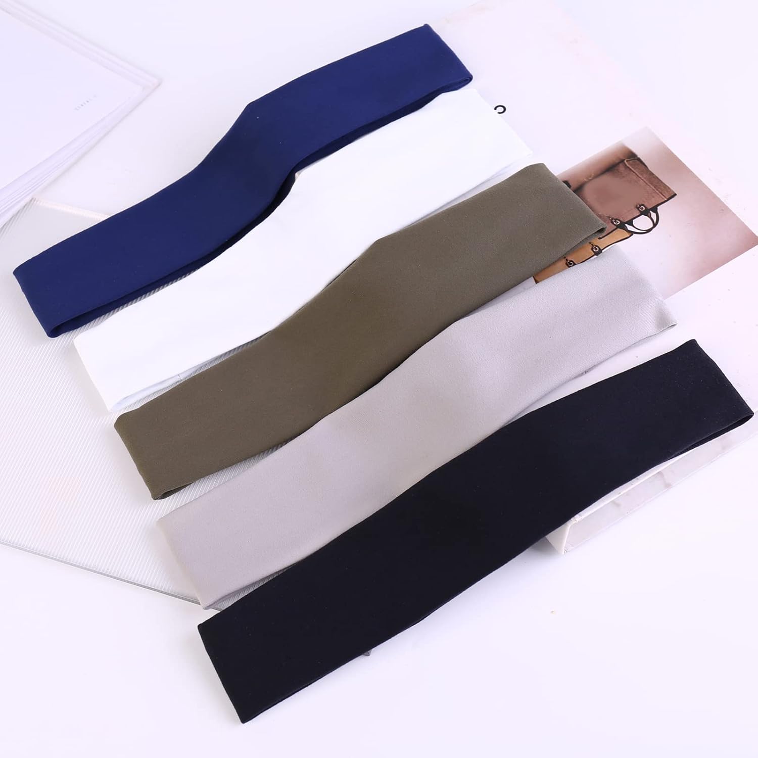 Sports Headbands for Men (5 Pack),Moisture Wicking Workout Headband, Sweatband Headbands for Running,Cycling,Football,Yoga,Hairband for Women and Men
