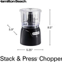 Hamilton Beach Electric Vegetable Chopper & Mini Food Processor, 3-Cup, 350 Watts, for Dicing, Mincing, and Puree, Black (72850)