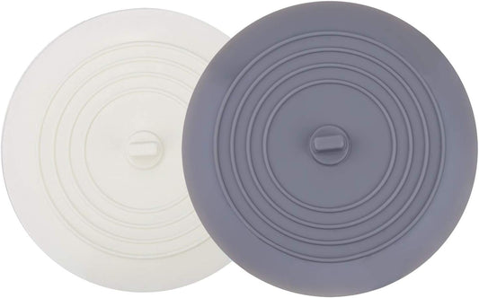 V-TOP Tub Stopper 2 Pack, 6 inches Large Silicone Drain Plug Hair Stopper Flat Suction Cover for Kitchen Gadgets Bathroom Accessories and Laundry